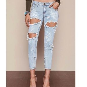 Light wash trashed One Teaspoon freebirds